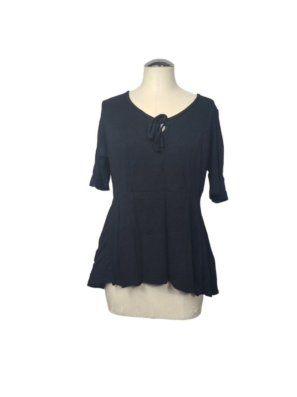Torrid Black Peplum Hem Top M